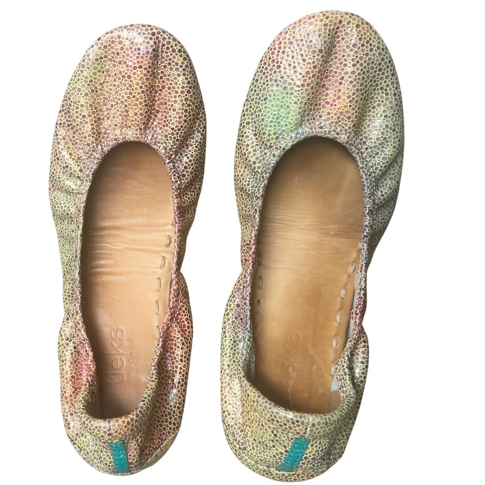 Tieks Toscani rare Womens 7 Pebbled Leather Foldable Ballet Flats - Picture 2 of 13